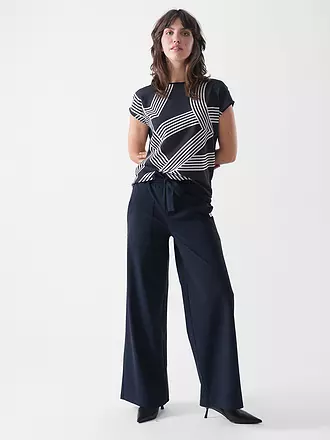 OPUS | T-shirt blouse SABETHI PRINT | dunkelblau